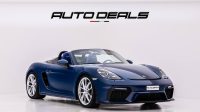 2022 Porsche 718 Spyder | GCC | Low Mileage | Well Maintained | Perfect Condition | 4.0L F6