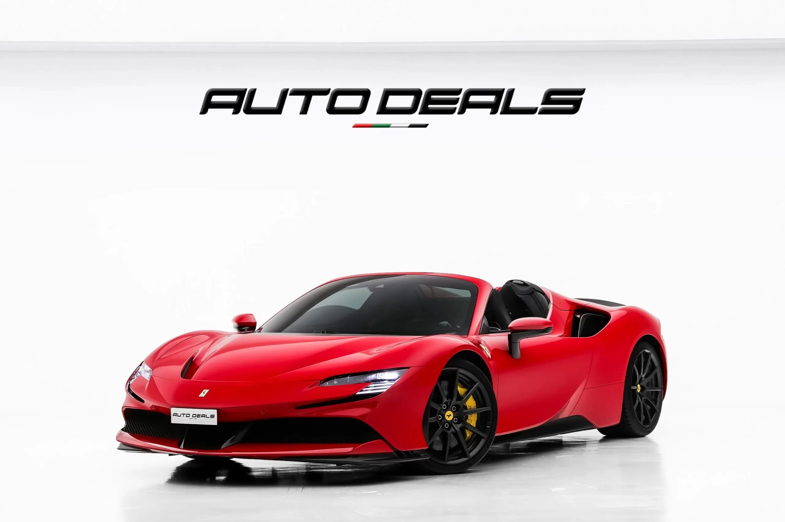 2023 Ferrari SF90 Spider Rosso Corsa front three-quarter view Dubai